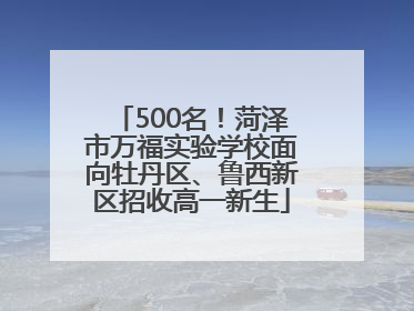 500名！菏泽市万福实验学校面向牡丹区、鲁西新区招收高一新生