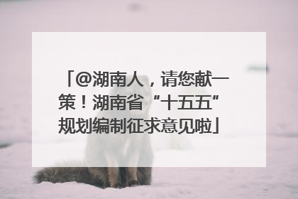 @湖南人，请您献一策！湖南省“十五五”规划编制征求意见啦