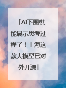 AI下围棋能展示思考过程了！上海这款大模型已对外开源